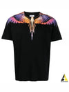 Icon Wings Regular Cotton Short Sleeve T-Shirt Black - MARCELO BURLON - BALAAN 2