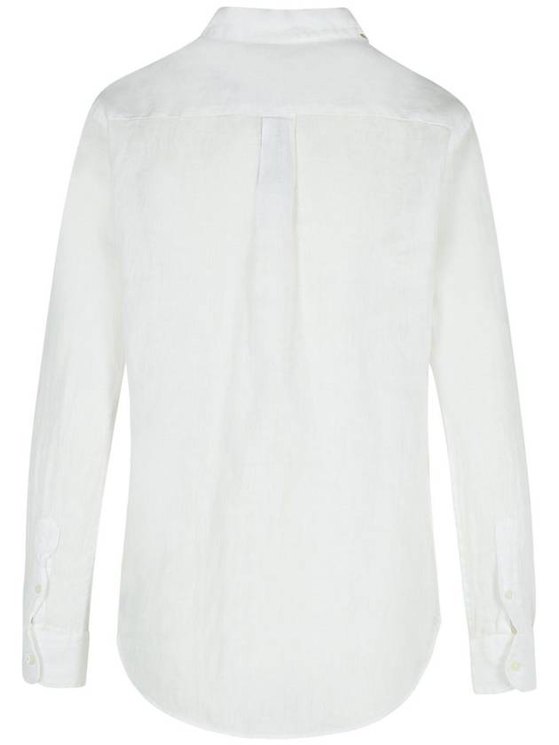 White Shirt With Pony Detail On The Front In Linen Woman - POLO RALPH LAUREN - BALAAN 3