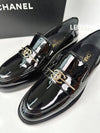 CC Logo Moccasin Patent Enamel Loafers Black - CHANEL - BALAAN 10