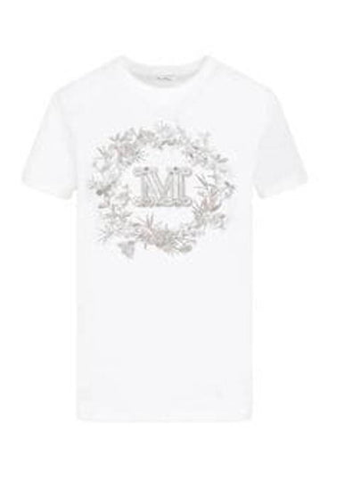 Women's Elmo Logo Detail Short Sleeve T-Shirt White - MAX MARA - BALAAN 2