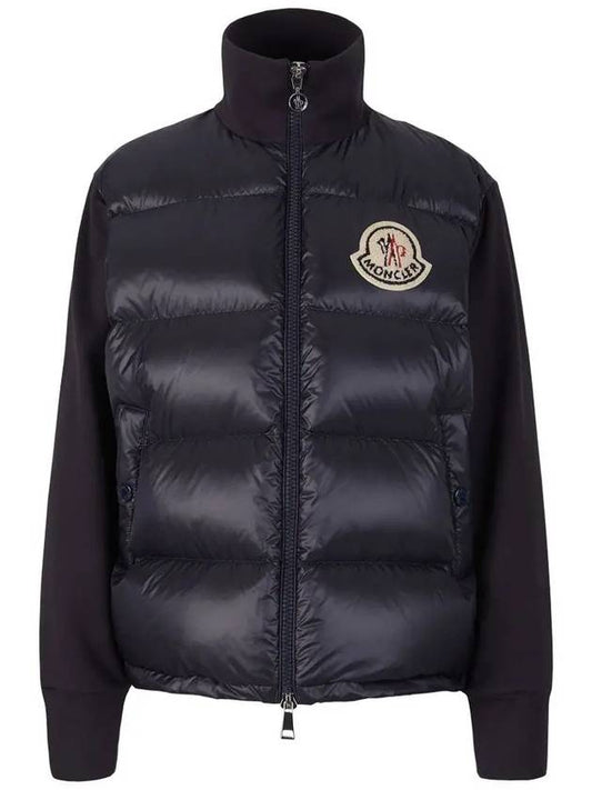 Logo Patch Knit Padded Zip-up Jacket Navy - MONCLER - BALAAN 2