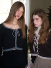 Tulip line eyelet wool cardigan black - LETTER FROM MOON - BALAAN 4