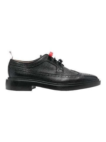 Women's Peple Grain 3 Bow Long Wing Derby Black - THOM BROWNE - BALAAN.