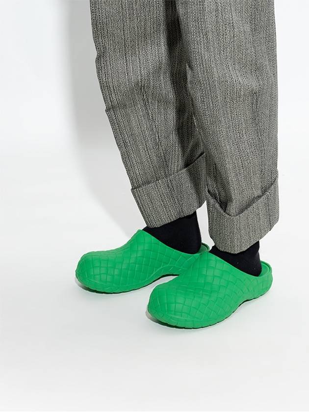 Intrecciato Rubber Slippers Green - BOTTEGA VENETA - BALAAN 4