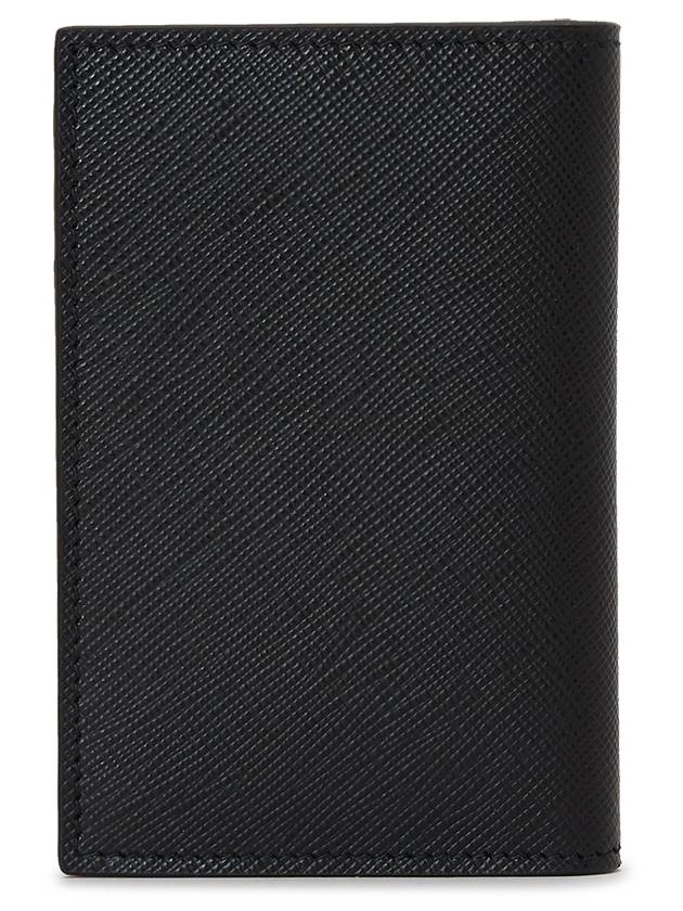 Saffiano Leather Silver Logo Card Wallet Black - PRADA - BALAAN 3