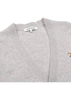 Baby Fox Patch V-neck Cardigan Light Grey - MAISON KITSUNE - BALAAN 8