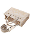 Gigi Small Metallic Empire Logo Jacquard Tote Bag Pale Gold Natural - MICHAEL KORS - BALAAN 5