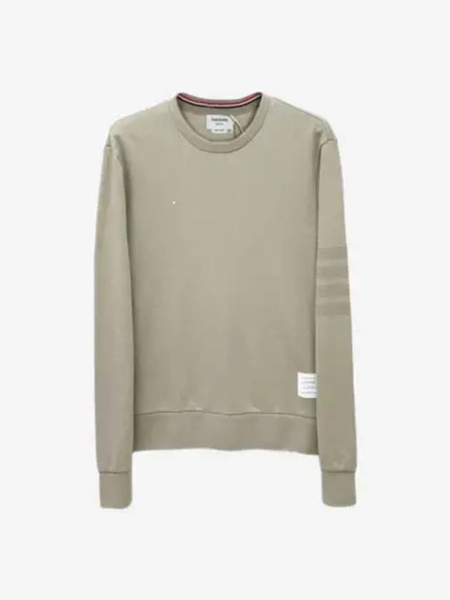 Classic Loopback Tonal 4 Bar Crewneck Knit Top Beige - THOM BROWNE - BALAAN 2