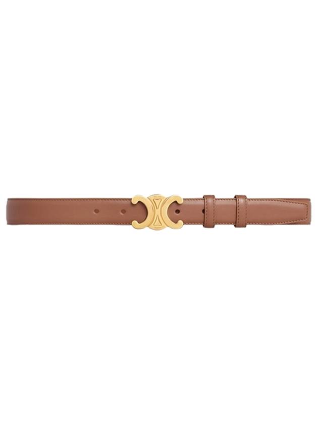 Women's Medium Triomphe Smooth Calfskin Belt Brown - CELINE - BALAAN 1