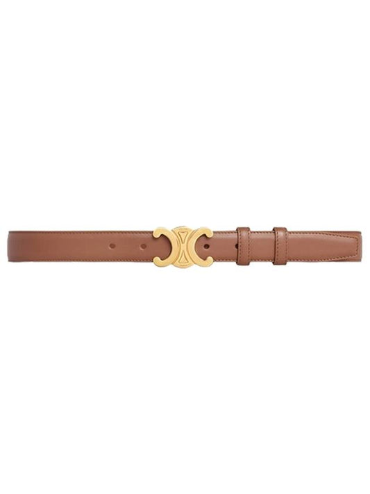 Women's Medium Triomphe Smooth Calfskin Belt Brown - CELINE - BALAAN 1