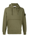 Men's Wappen Patch Brushed Cotton Hoodie Khaki - STONE ISLAND - BALAAN 3