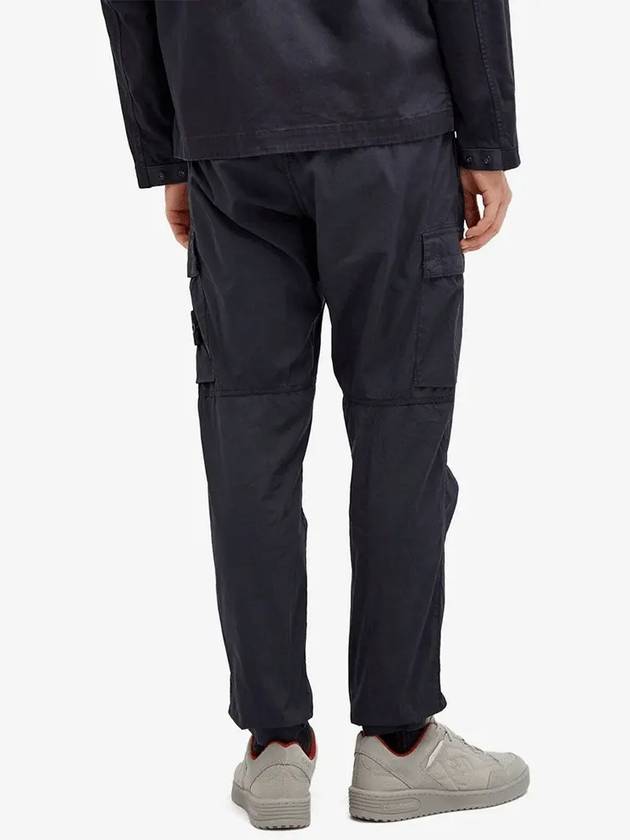 Stretch Cotton Tela Paracadute Cargo Straight Pants Navy Blue - STONE ISLAND - BALAAN 4