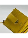 Saffiano Smooth Leather Small Half Wallet Sunny Yellow - PRADA - BALAAN 6