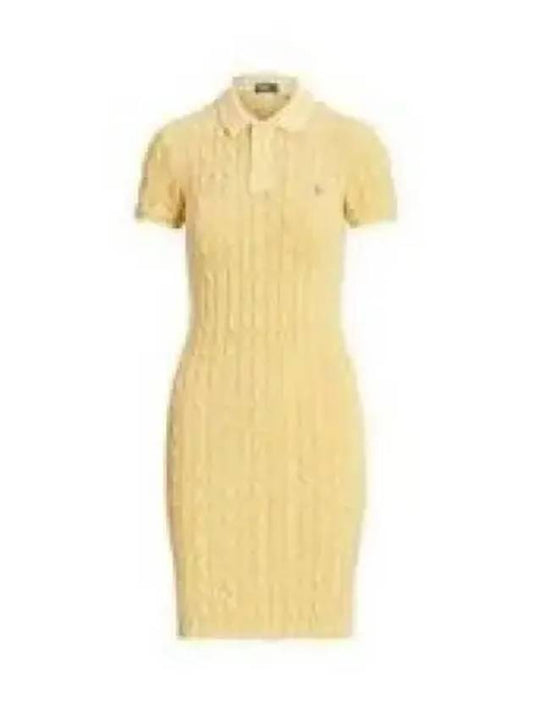 30 points W cable knit cotton polo dress yellow - POLO RALPH LAUREN - BALAAN 1