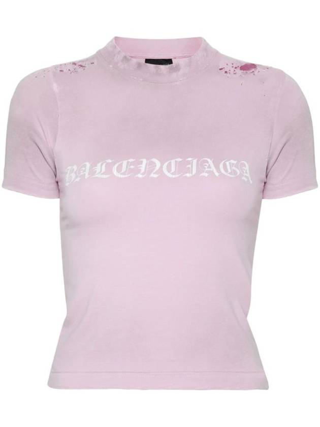 logo print distressed t-shirt 788246TQVJ5 - BALENCIAGA - BALAAN 1