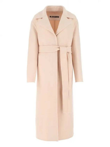 Women's Single Breasted Wool Coat Pink - JIL SANDER - BALAAN 1