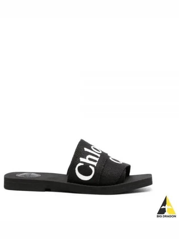 Woody Logo Slide Slippers Black - CHLOE - BALAAN 2