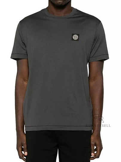 Logo Patch Short Sleeves T-Shirt  Steel Grey - STONE ISLAND - BALAAN 2