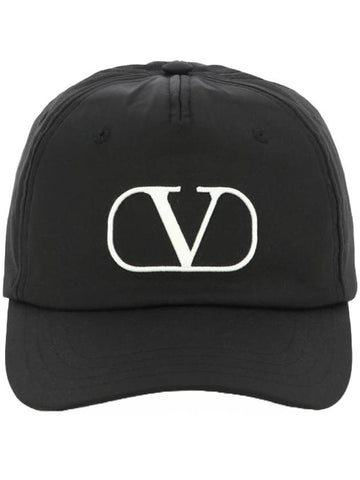 V Logo Signature Ball Cap Black - VALENTINO - BALAAN 1