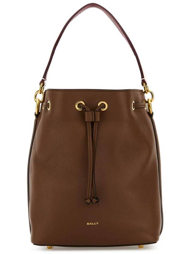 Logo Leather Bucket Bag Brown - BALLY - BALAAN 2