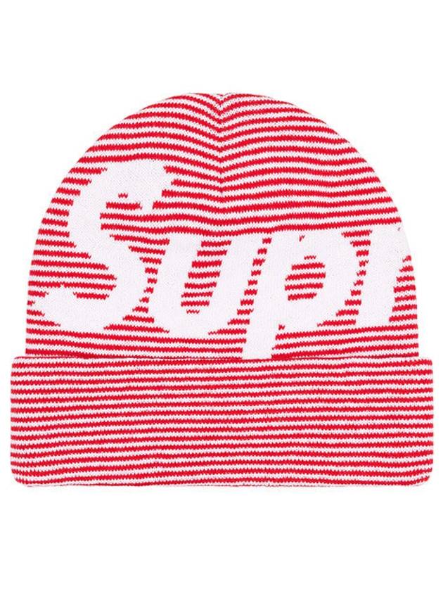 Big Logo Beanie Red Stripe Big Logo Beanie - SUPREME - BALAAN 1