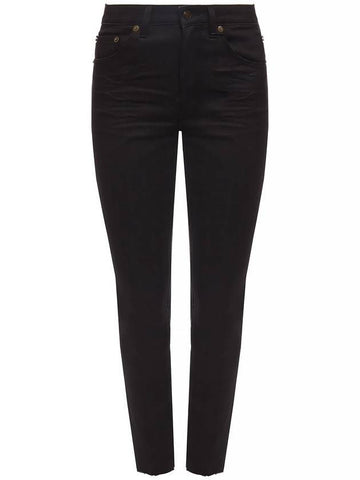 Women's Denim Cotton Skinny Jeans Black - SAINT LAURENT - BALAAN 1