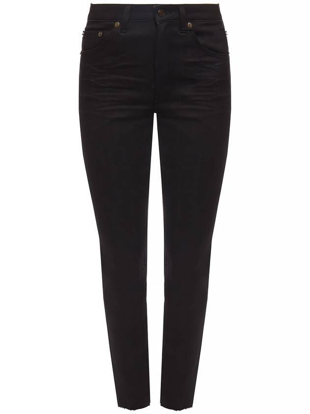 Women's Denim Cotton Skinny Jeans Black - SAINT LAURENT - BALAAN 1