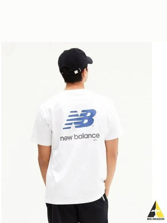 NBNEE21023 UNI Essential Back Big Logo Short Sleeve Tee STANDARD FIT white - NEW BALANCE - BALAAN 1