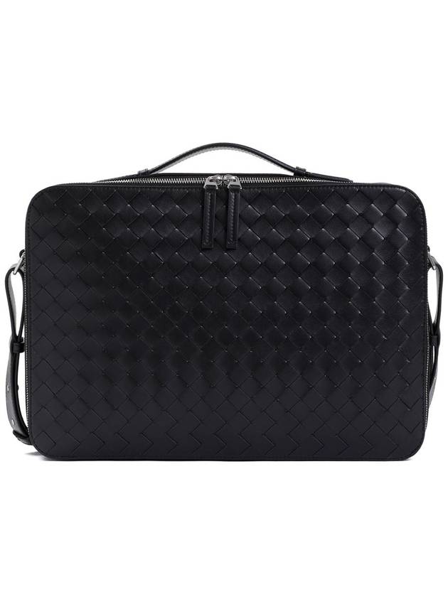 Intrecciato Leather Brief Case Black - BOTTEGA VENETA - BALAAN 2