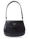 Cleo Brushed Flap Shoulder Bag Black - PRADA - BALAAN 2