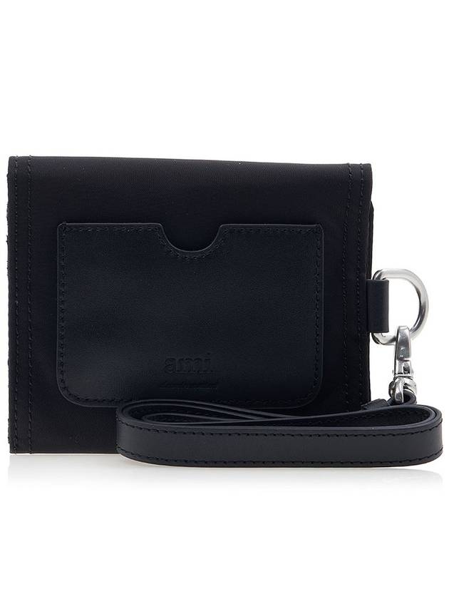 Logo Strap Half Wallet Black - AMI - BALAAN 4