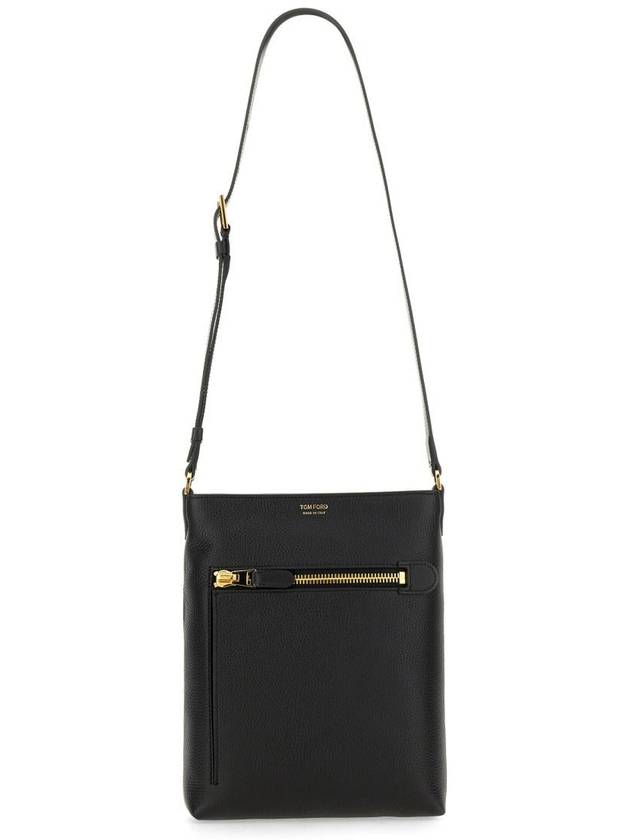 Logo Leather Cross Bag Black - TOM FORD - BALAAN 2