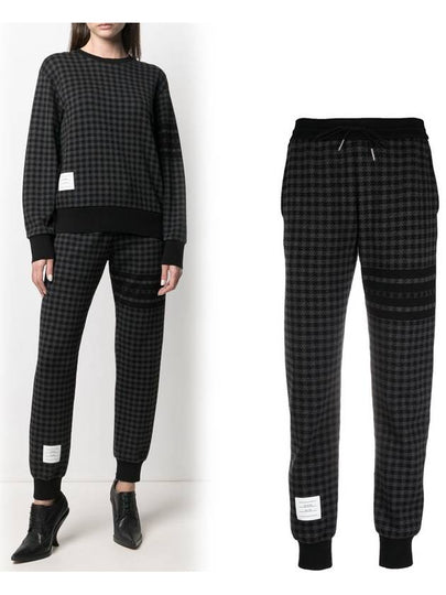 Cotton Gunclub Check Jacquard Engineered 4 Bar Sweat Track Pants Black - THOM BROWNE - BALAAN 2