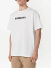 logo print cotton short sleeve t-shirt white - BURBERRY - BALAAN 5