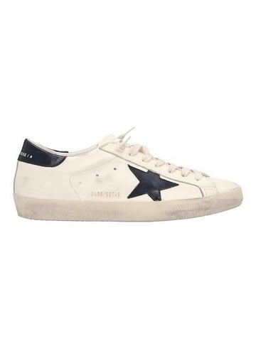 Superstar Beige Night Blue Heel Tab Sneakers - GOLDEN GOOSE - BALAAN 1