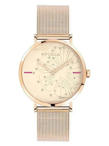 Giada Flower Rose Gold Mesh Metal Women s Watch R4253108501 - FURLA - BALAAN 1