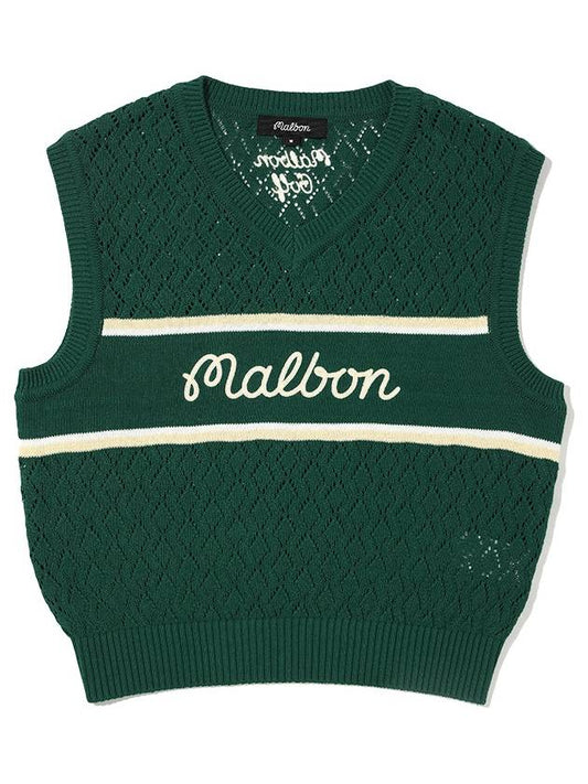 Malbon Script Crochet Vest GREEN WOMAN - MALBON GOLF - BALAAN 1