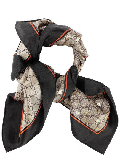 GG Bee Silk Scarf Brown - GUCCI - BALAAN 2