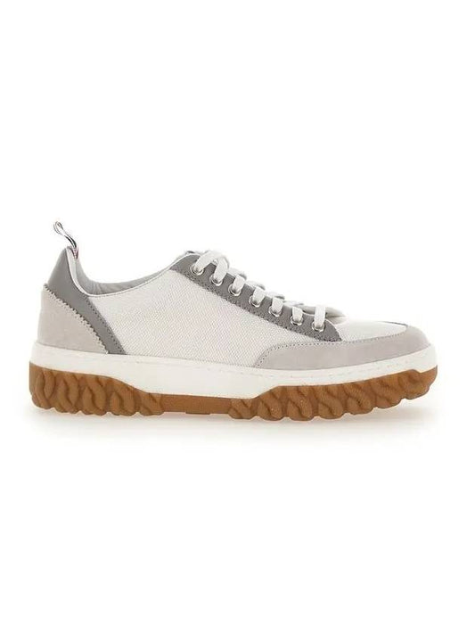 Court Rubber Sole Knit Low Top Sneakers White - THOM BROWNE - BALAAN 1