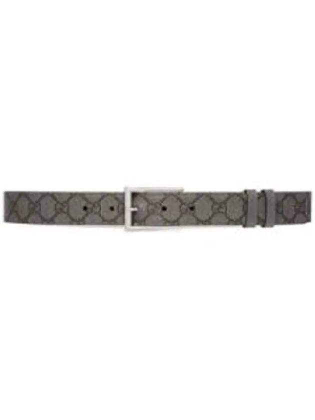 Square Buckle Reversible Belt Grey - GUCCI - BALAAN 2