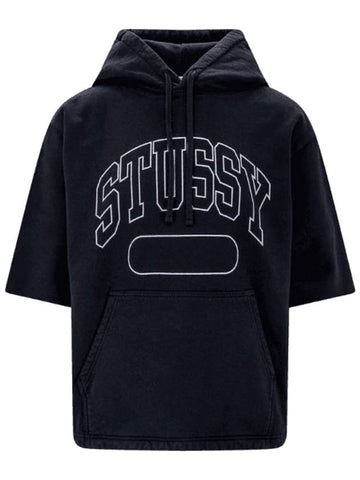 Boxy Cropped Hoodie Black - STUSSY - BALAAN 1