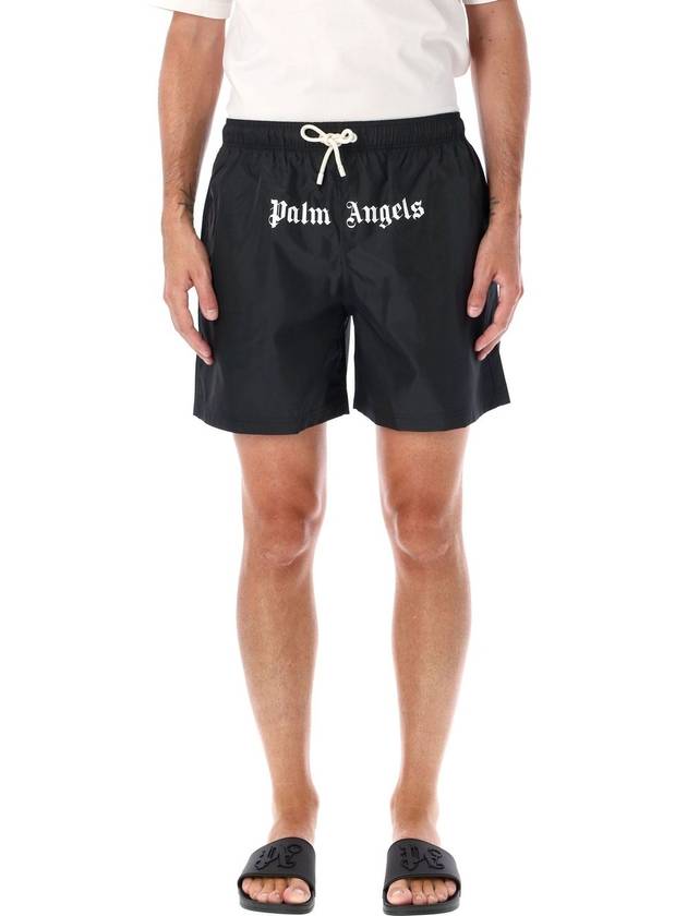 Palm Angels Classic Logo Swim Shorts Black - PALM ANGELS - BALAAN 2