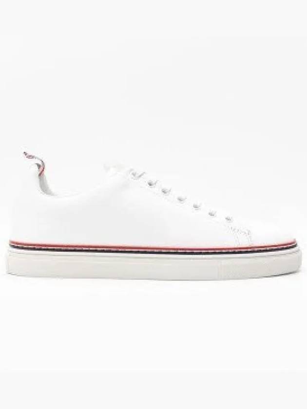 Tennis Vitello Calf Leather Low Top Sneakers White - THOM BROWNE - BALAAN 2