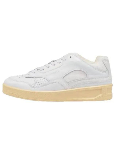 Men's Logo Leather Low Top Sneakers White - JIL SANDER - BALAAN 2