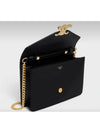 Triomphe Chain Shiny Calfskin Half Wallet Black - CELINE - BALAAN 5