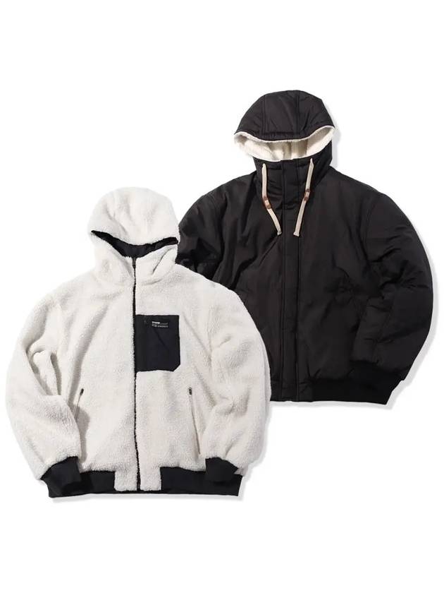 Reversible Sherpa Hooded Bomber Jacket Black - OFFGRID - BALAAN 4