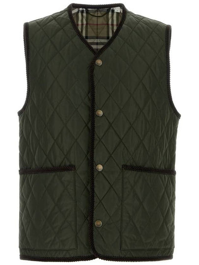 V neck quilted vest green - BURBERRY - BALAAN 2