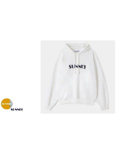 Logo embroidered drawstring hoodie white MRTWXJER070 7433 - SUNNEI - BALAAN 2