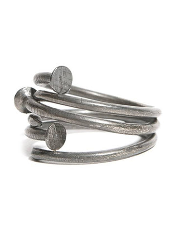 Double NAIL Silver Ring GSPR5 925 - GUIDI - BALAAN 1