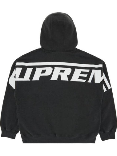 Supreme Wrapped Half Zip Hooded Sweatshirt Washed Black - STUSSY - BALAAN 1